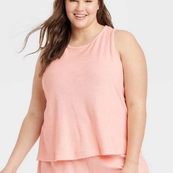 A New Day Womens Terry Tank Top Size XL Peach Razor NEW - Picture 1 of 3